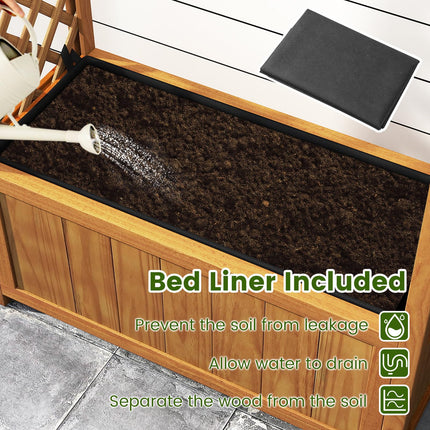 Dreamade Raised Garden Bed with Arch Lattice Trellis, for Climbing Vine Flower Vegetable