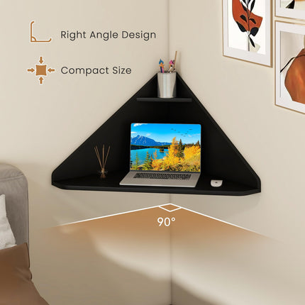 Dreamade Wall Mounted Computer Desk with Storage Shelf
