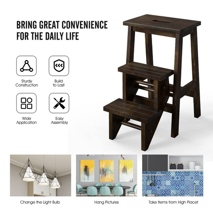 Folding 3 Tier Step Ladder - Dreamade