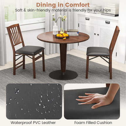 Dreamade Folding Dining Chairs Set | Foldable Wood Kitchen Chairs with Padded Seat (2/4)