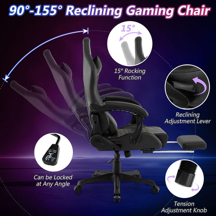Dreamade Gaming Chair High Back Video Game Chair with Footrest