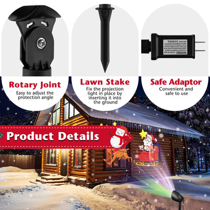 Dreamade Christmas Projector Lights Outdoor | LED Santa Claus on Sleigh Projection Lamp