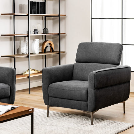 Dreamade Accent Chair, Upholstered Single Sofa Chair with Adjustable Headrest