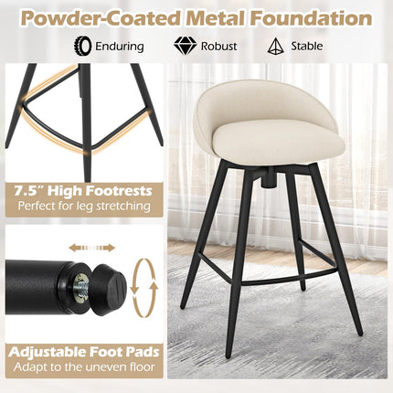 Dreamade Swivel Bar Stools Set of 2/4 25" Counter Height Bar Chairs