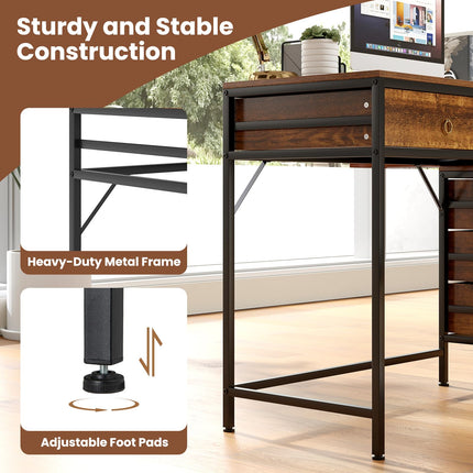 Dreamade 51" Home Office Computer Desk w/ 5 Drawers