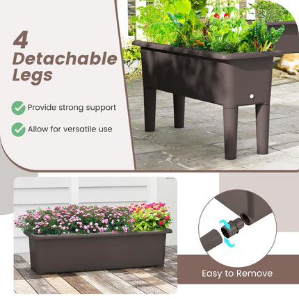 Dreamade Raised Garden Beds Outdoor Set of 2, Self-Watering Planter Box with Detachable Legs & Drainage Hole
