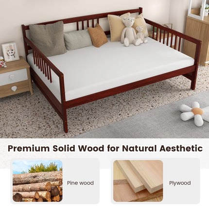 Dreamade Full Size Daybed, Wooden Daybed Sofa Bed Frame with Wood Slat Support for Kids Teens (Full)