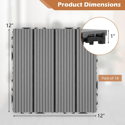 Dreamade Interlocking Deck Tiles 18/36 Pack - 12 x 12 in Composite Outdoor Flooring Covering All Weather Use