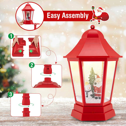 Dreamade 5.3 Ft Christmas Snowy Street Lamp | 2-in-1 Musical Lamp Post & Snow Globe Lantern