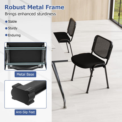 Dreamade Set of 5 Stackable Conference Chairs with Mesh Back