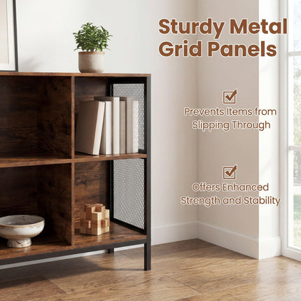Dreamade Industrial Accent 42" Wide Bookcase with 6 Cubes