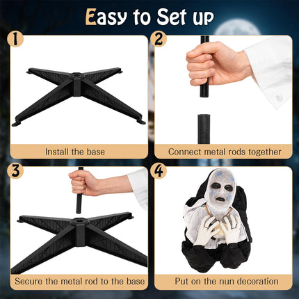 DREAMADE 5.3 FT Scary Nun Halloween Decoration