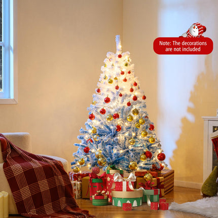 Dreamade Pre-Lit Snow Flocked Christmas Tree | Artificial Hinged Xmas Full Tree