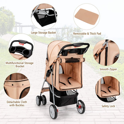 Pet Stroller for Small Medium Dogs Cats Puppy - Dreamade