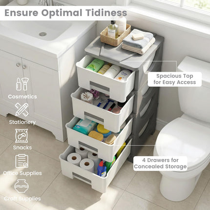 Dreamade 2 Pack 4-Drawer Storage Organizer for Bathroom Living Room