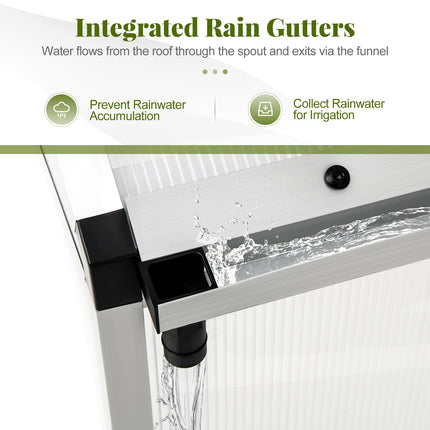 Dreamade Outdoor Large Walk-in Green House w/ Rain Gutter