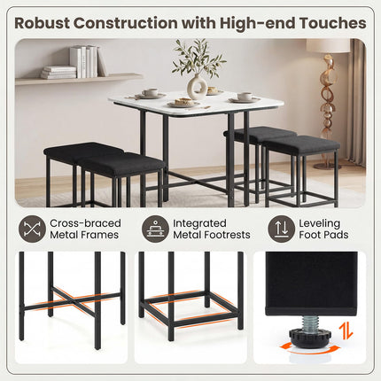 Dreamade Space-Saving Kitchen Table and Chairs Set for 4