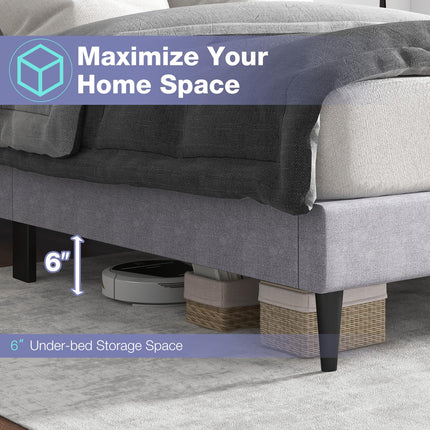 Dreamade Queen Size Upholstered Platform Bed