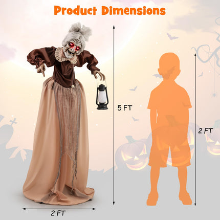 Dreamade Halloween Animatronic, Talking Zombie Maid in Lantern