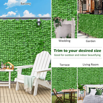 Dreamade 118" x 39.4" Artificial Hedges Fence Faux Ivy Vine Greenery Wall