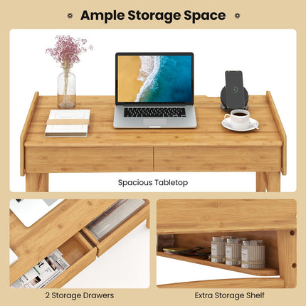 39.5" Bamboo Home Office Desk - Dreamade