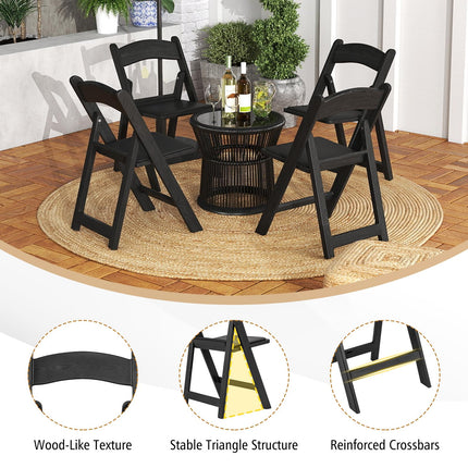 Dreamade Folding Chairs Portable Resin Event Chairs with Padded Seat