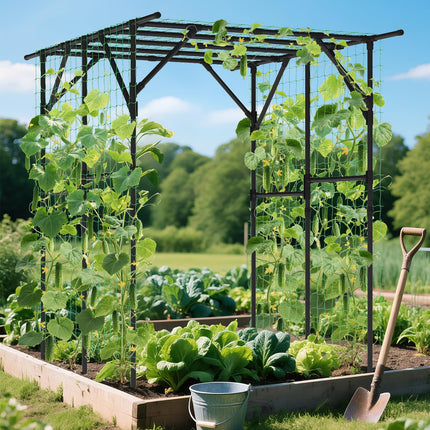 Dreamade Outdoor Grape Vine Trellis for Climbing Plants 79" x 59" x 78" Large Garden Arch