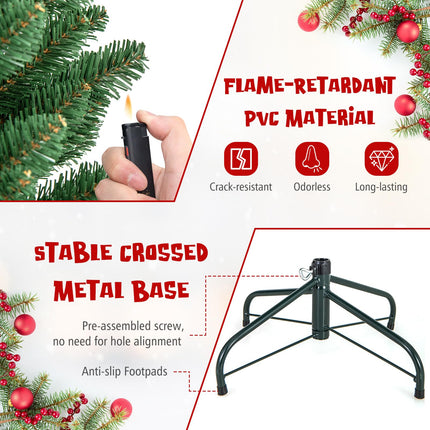 Dreamade Pre-Lit Slim Pencil Christmas Tree Slender Holiday Tree for Home Office Decoration