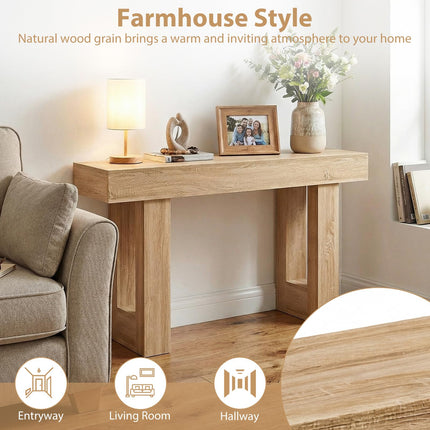 Dreamade 63" Farmhouse Wooden Narrow Entryway Console Table