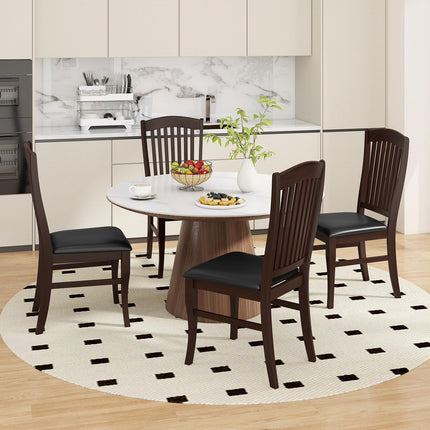 Dreamade Set of 2/4 Wooden PU Leather Upholstered Dining Chairs