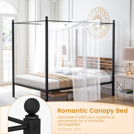 Dreamade Queen/Full/Twin Size Metal Canopy Bed Frame