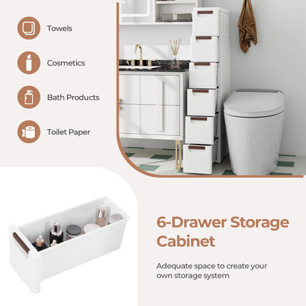 Dreamade Storage Cart, Narrow Plastic Dresser, Rolling Organizer Cart for Office Classroom Bedroom