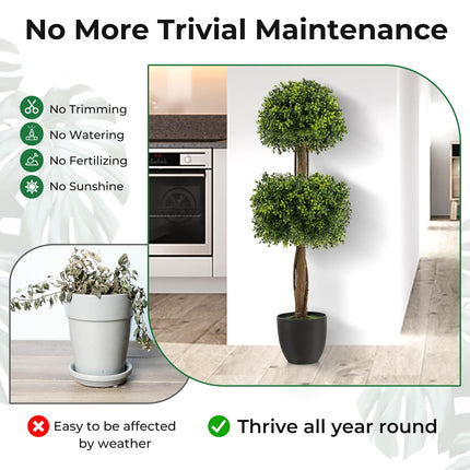 Dreamade 40" Artificial Boxwood Topiary Ball Tree