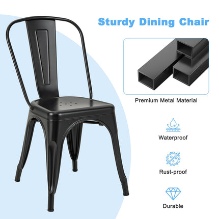 Dreamade Metal Dining Chairs Set of 4