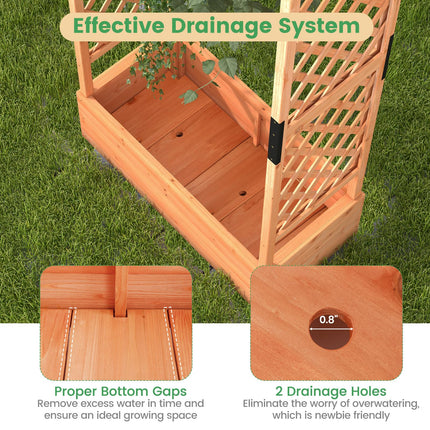 Dreamade Raised Garden Bed with 2-Sided Trellis & Hanging Roof