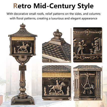 Cast Aluminum Mailbox with Post - Dreamade