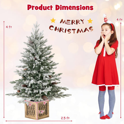 Dreamade 4 FT Pre-lit Entrance Christmas Tree with 231 Branch Tips and 100 LED Lights