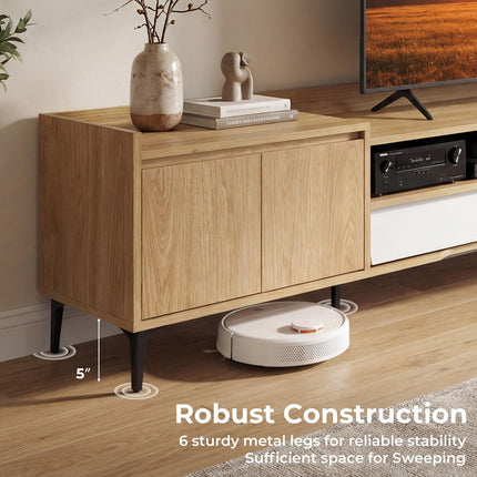 Dreamade Modern TV Stand for 80" Television with Open Shelf
