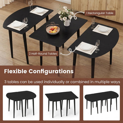 Dreamade Dining Table Set with 2 Rectangular Dinner Tables for 4-6
