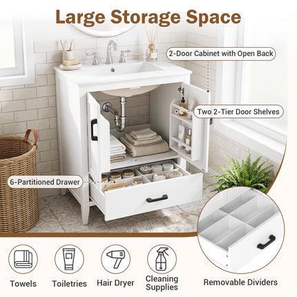 Dreamade 24.5" Bathroom Vanity with Ceramic Sink Combo
