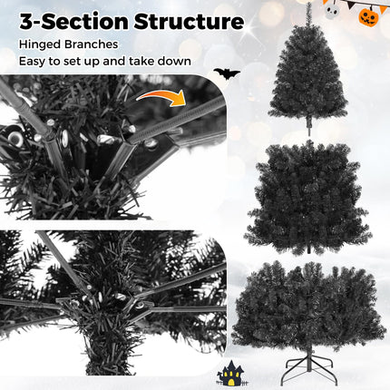 DREAMADE 6/7 ft Prelit Black Christmas Tree