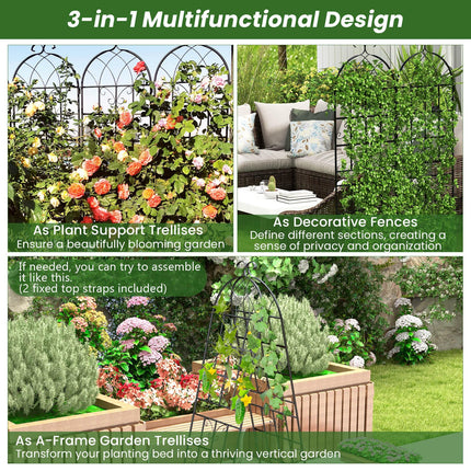 Dreamade Trellis for Climbing Plants Outdoor, 6 FT Tall Galvanized Steel Garden Trellis