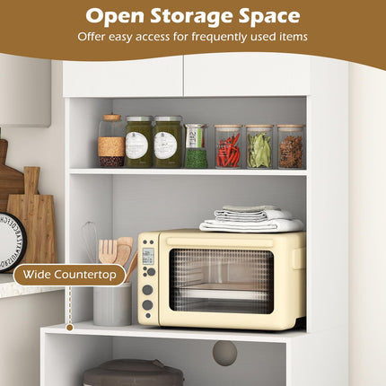 Dreamade 66" Kitchen Pantry Cabinet with Charging Station