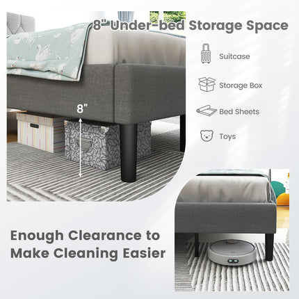 Dreamade Twin Size Upholstered Bed Frame