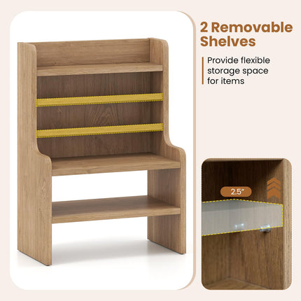 Dreamade Desktop Bookshelf | 16.5" Desk Hutch Dorm with Open Cubes
