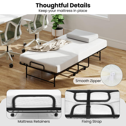 Dreamade Twin Folding Bed Frame with Mattress