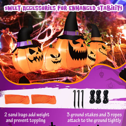 DREAMADE 5-Piece Inflatable Pumpkin Family Halloween Decoration w/LED Lights