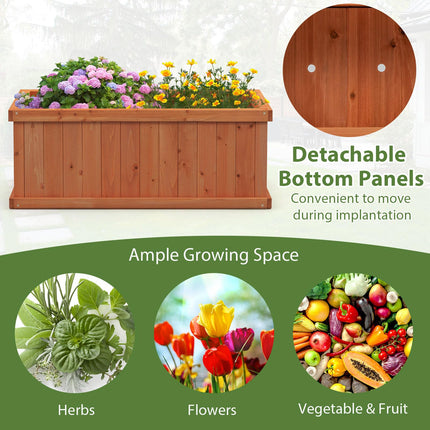 Dreamade Raised Garden Bed | 31”x14”x12” Wooden Planter Box with 4 Drainage Holes (1/2)