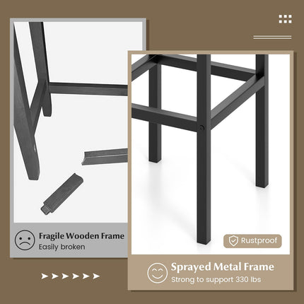 Dreamade Bar Stools Set of 4, 26" Backless Barstools with Metal Legs & Footrest, Breakfast Bar Dining Chairs