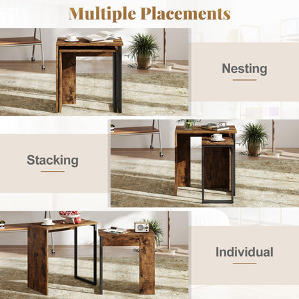 Dreamade Nesting Coffee Table Set of 2 for Living Room